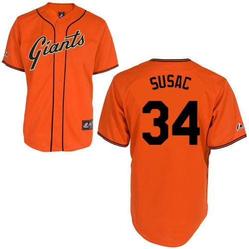 Andrew Susac #34 mlb Jersey-San Francisco Giants Women's Authentic Orange Baseball Jersey